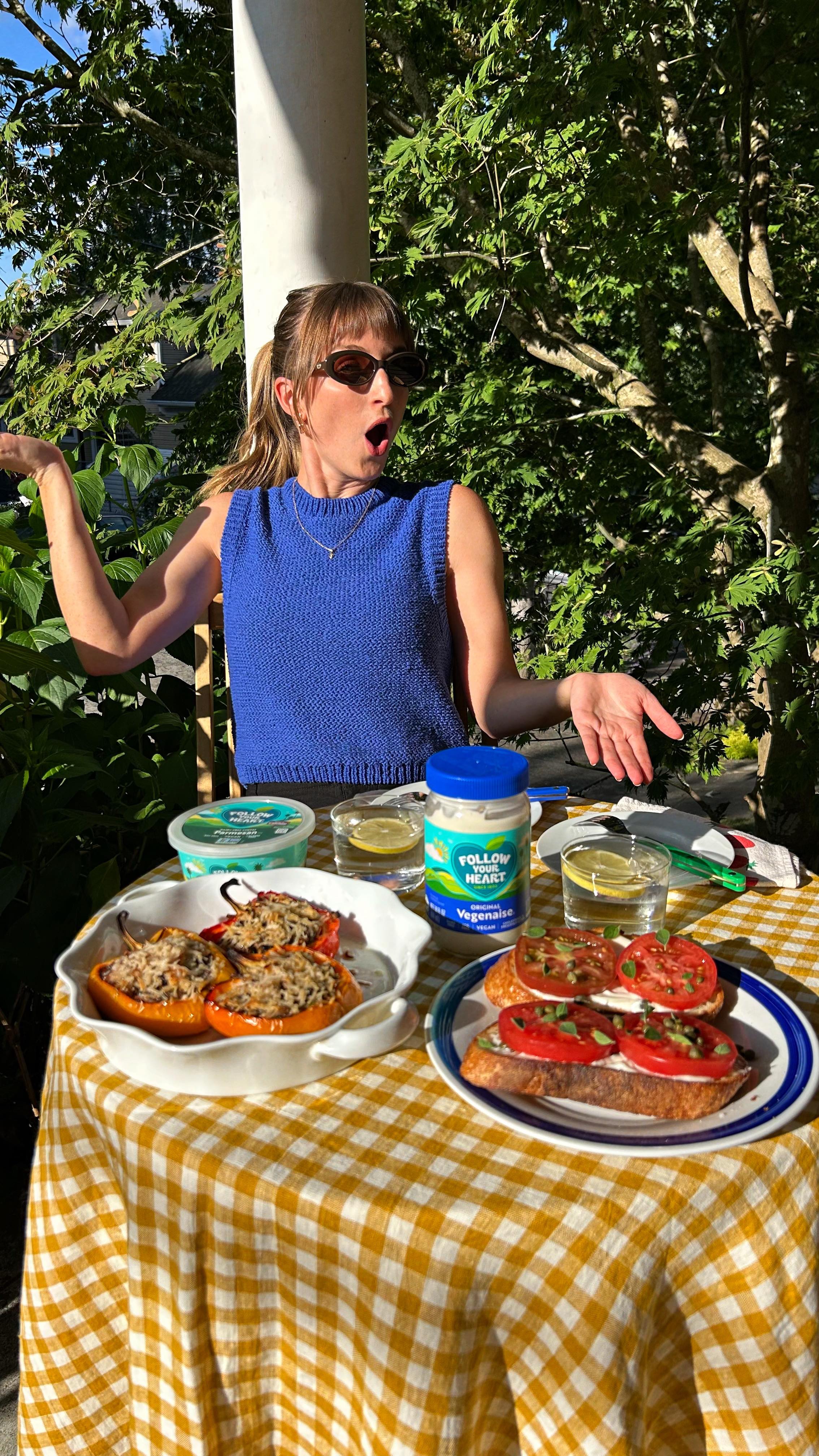 Instagram post by @cookingwithrel for Follow Your Heart. Caption reads: Here’s a lil somethin’ for everyone, hot and cold!....