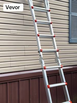 TikTok post by @murdock032 for VEVOR Home Improvement. Caption reads: #ladder #TikTokShop #paidpartnerships @VEVOR Store.