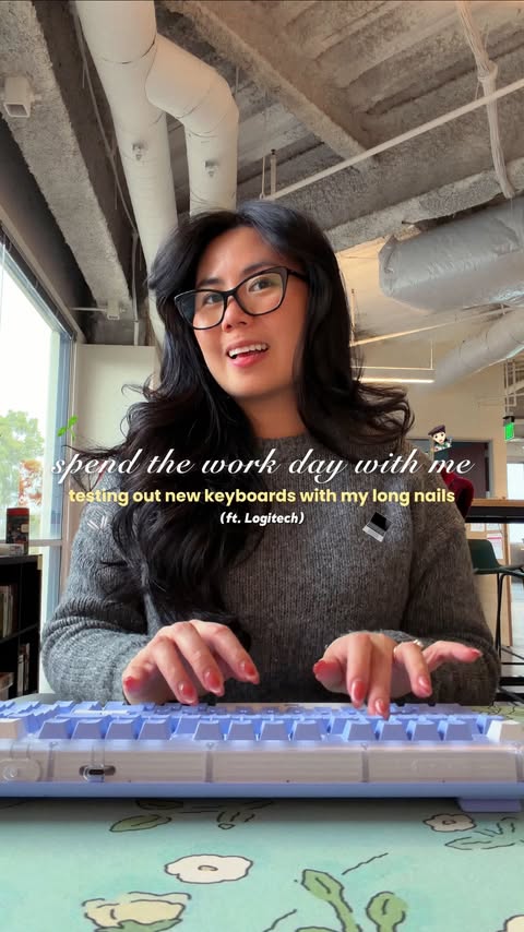 Instagram post by @_rosetanaka for Logitech. Caption reads: [...] is built for us 💅🏽 I tested three....