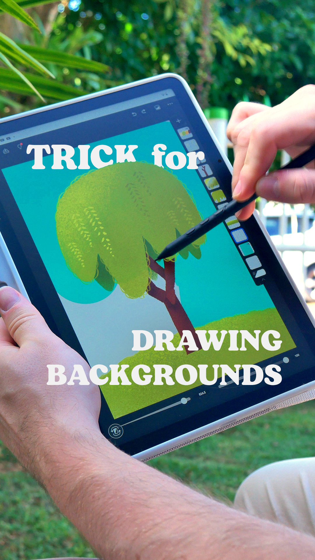 Instagram post by @lplucas for Wacom. Caption reads: You’ll draw anything… except the background?....