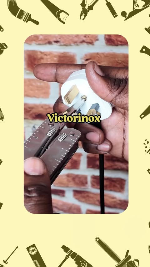 Instagram post by @casadelacommodore for Victorinox. Caption reads: [...] a plug cover. One tool. Done. The Victorinox....