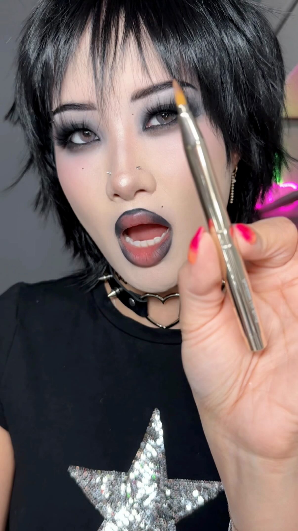 Instagram post by @demingai for Chantecaille. Caption reads: Is this precision lip brush genius or nah?!....