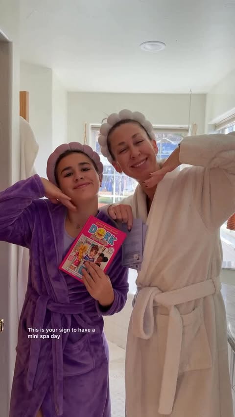 Instagram post by @thelovedesignedlife for Simon & Schuster. Caption reads: mini + me spa day and girly chats about school and....