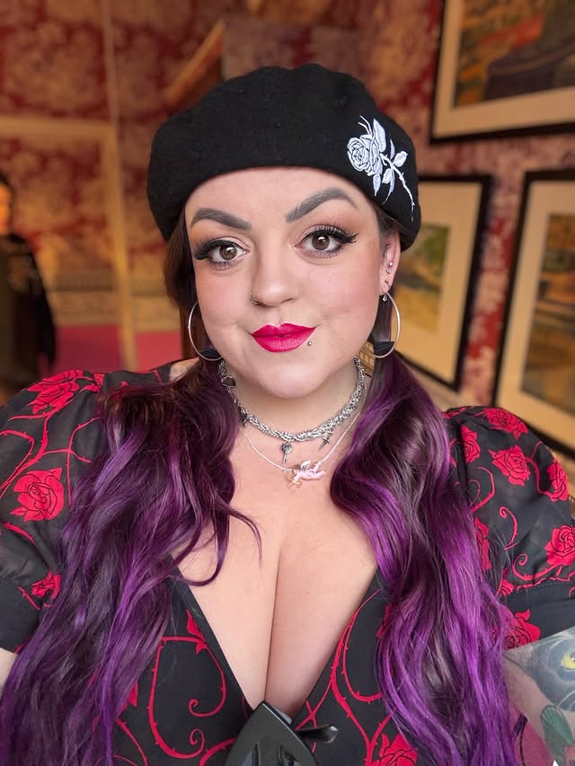 Instagram post by @luisachristie for Hell Bunny. Caption reads: La Vie En Rose 🌹 contrary to my face, I am very....