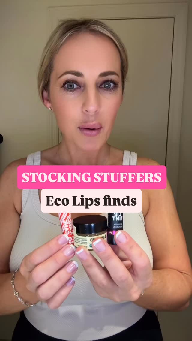 Instagram post by @ashleyjennanewyork for Eco Lips. Caption reads: STOCKING STUFFER IDEAS @ecolips ! 

Comment SHOP....
