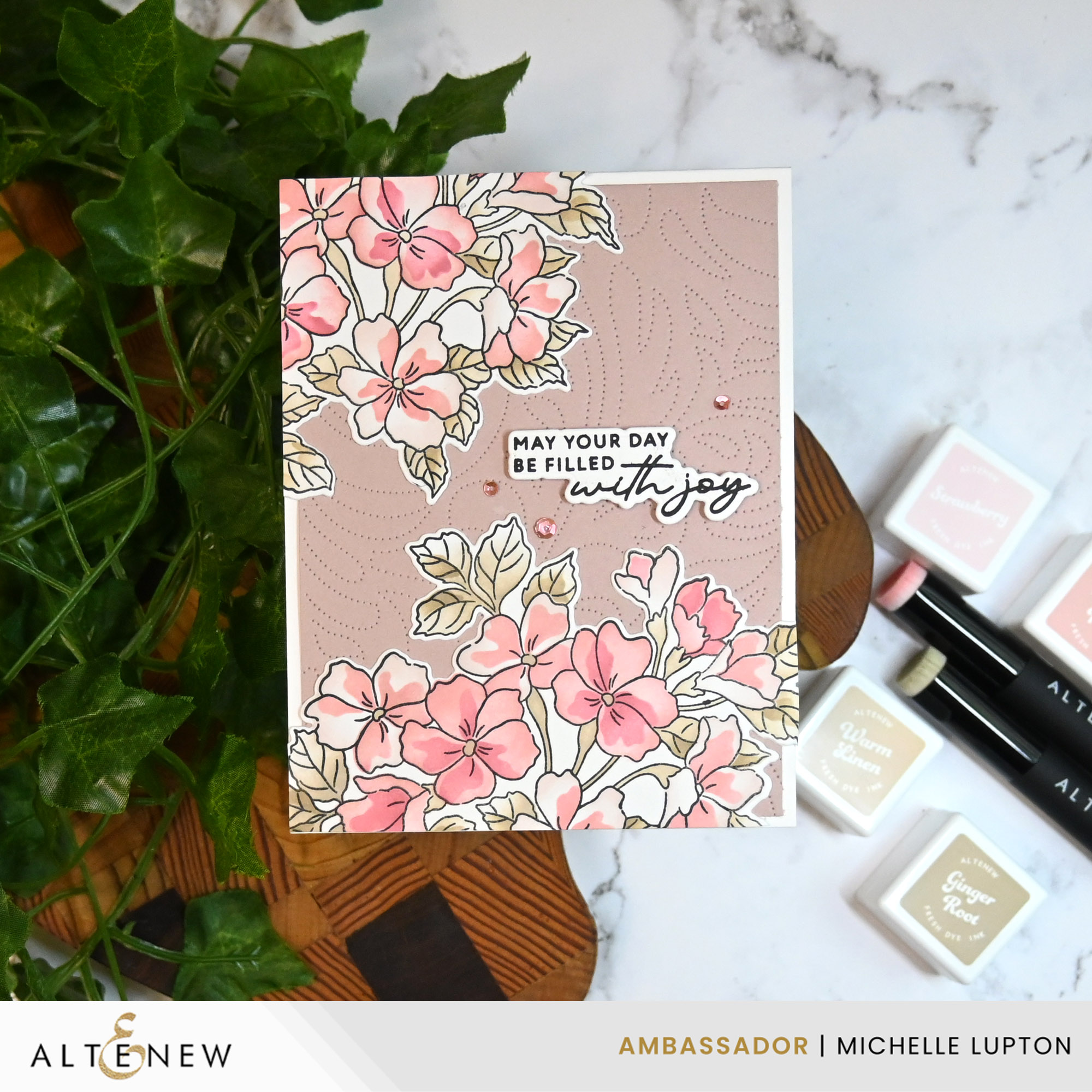 Instagram post by @michelle_lupton for Altenew. Caption reads: (Ad:Altenew Ambassador) Today, I'm sharing a card....