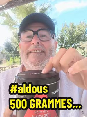 TikTok post by @dealbruno for Aldous Bio. Caption reads: 500 GRAMMES… REGARDE COMBIEN DE TEMPS ! #aldous....