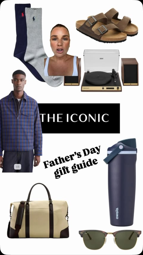 Instagram post by @emkellywears for THE ICONIC. Caption reads: My top Father’s Day gift ideas from @theiconicau....