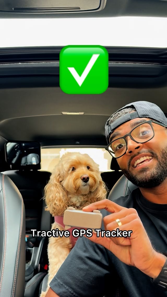 Instagram post by @lunatheminicockapoo for Tractive. Caption reads: Peace of mind is priceless 🥺 Thanks to @tractive....