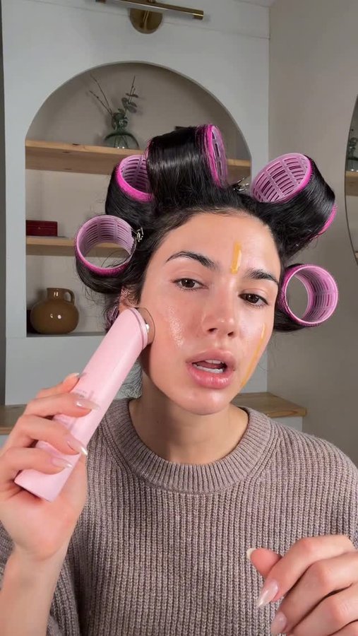 Instagram post by @np.miranda for Medicube. Caption reads: The Booster Pro creates micro-pathways so your....