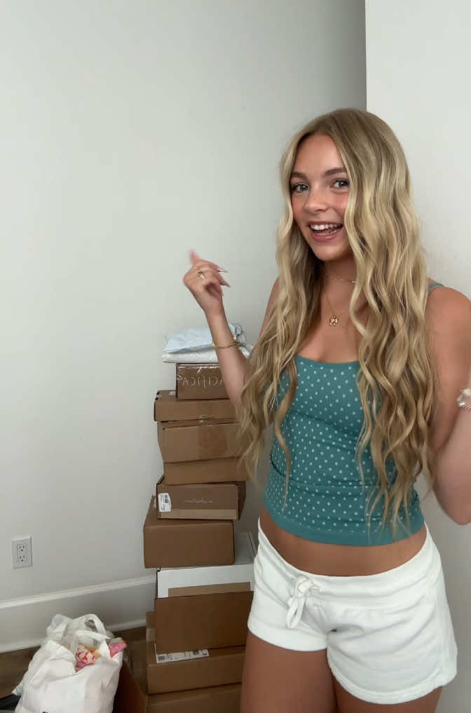 TikTok post by @lovekennedygrace for caliray. Caption reads: [...] #haul #prhaul #unboxing #makeup #asmr....
