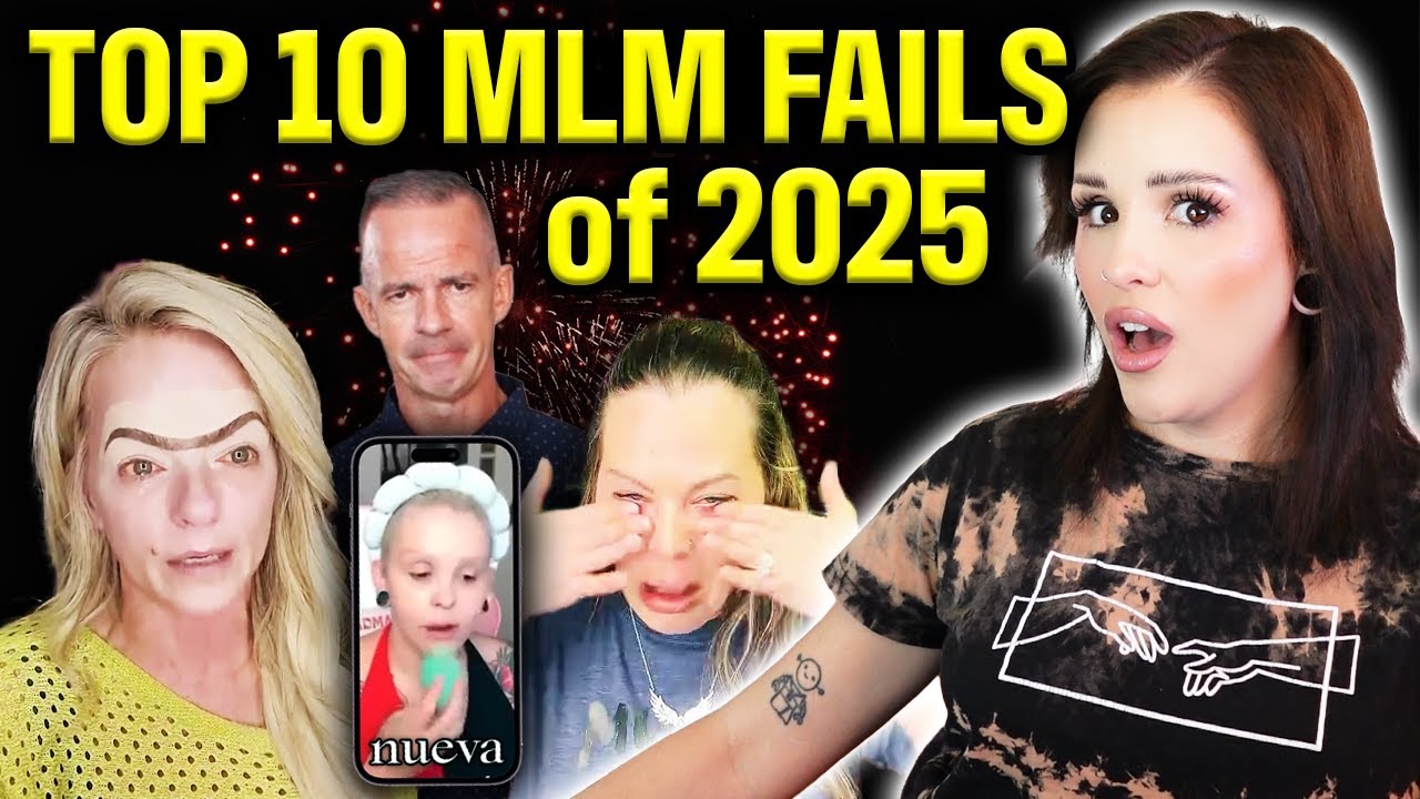 YouTube post by @savmarie for Dropbox. Caption reads: TOP 10 MLM FAILS OF 2025.