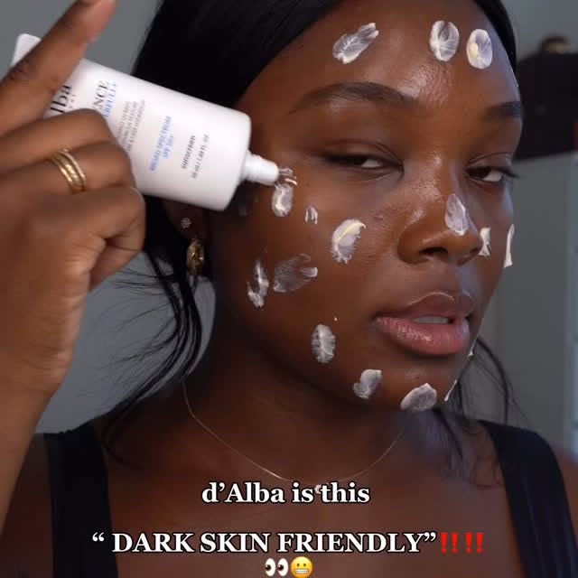 Instagram post by @melinda_melrose for dalbaglobal. Caption reads: @dalba_global let’s try out your UV Essence....