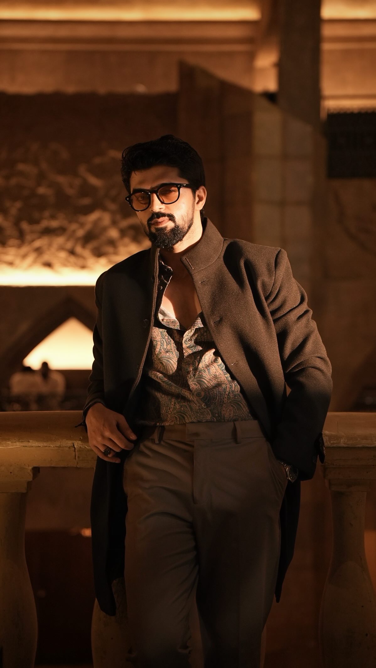 Instagram post by @aankitchopra for RARE RABBIT. Caption reads: Step into the glow 🌙✨ Rare Rabbit’s Illume....