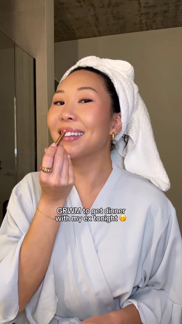 Instagram post by @natalieminalee for Wella Professionals. Caption reads: GRWM for a date with my ex 🫢 Obsessed with how....