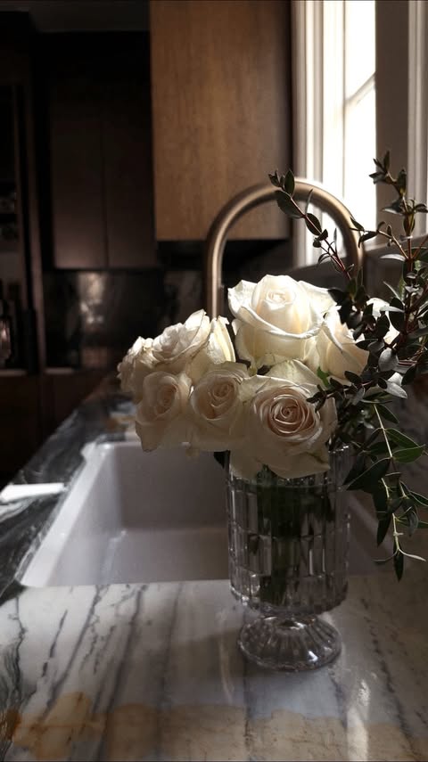 Instagram post by @ashleyrobertson for KOHLER. Caption reads: [...] away from “all white” and choose the @Kohler....