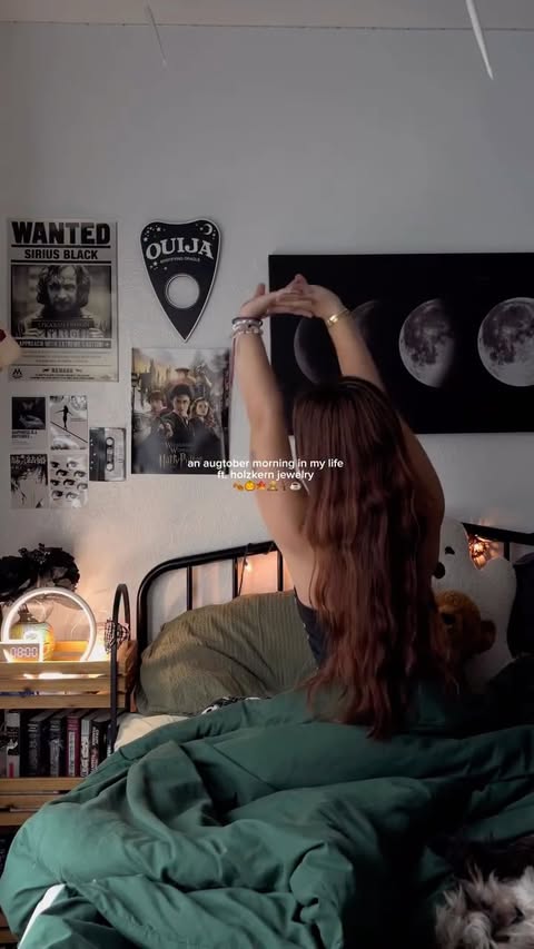 Instagram post by @liyahlestrange for HOLZKERN. Caption reads: augtober mornings w/ @holzkernwatches 🍂🎃 i’ve....