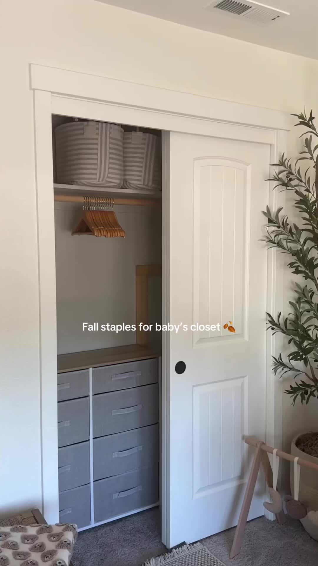 TikTok post by @haleymercadosmith for Carter's. Caption reads: Getting the nursery closet all cozy and ready for....