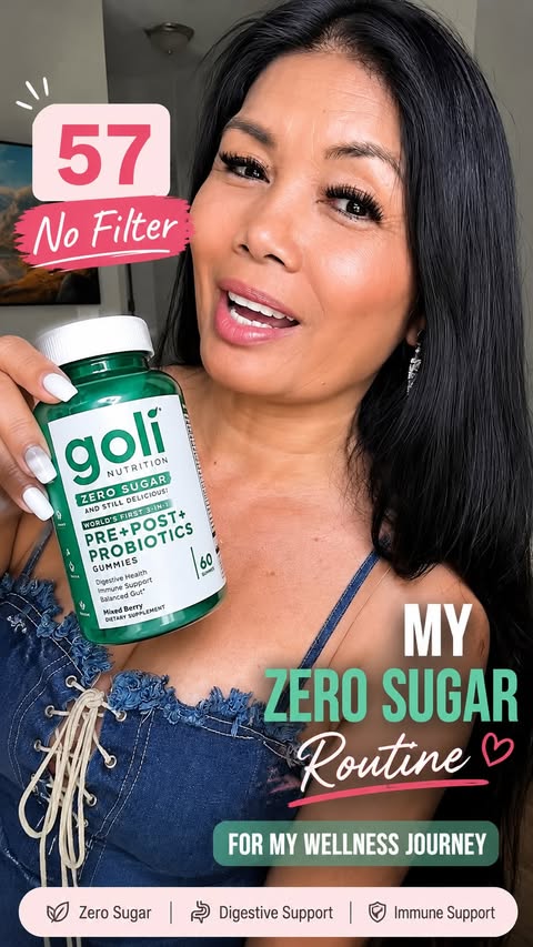 Instagram post by @itwit2inspire for Goli Nutrition. Caption reads: 57 • no filter • just consistency 💛✨ Zero Sugar....