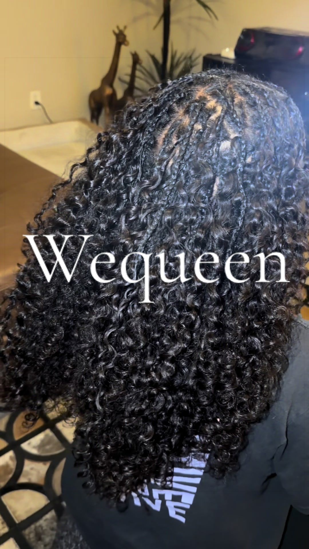 TikTok post by @theeetinymama for Wequeen. Caption reads: [...] loved it! 😂💕 Burmese Curly Hair from....