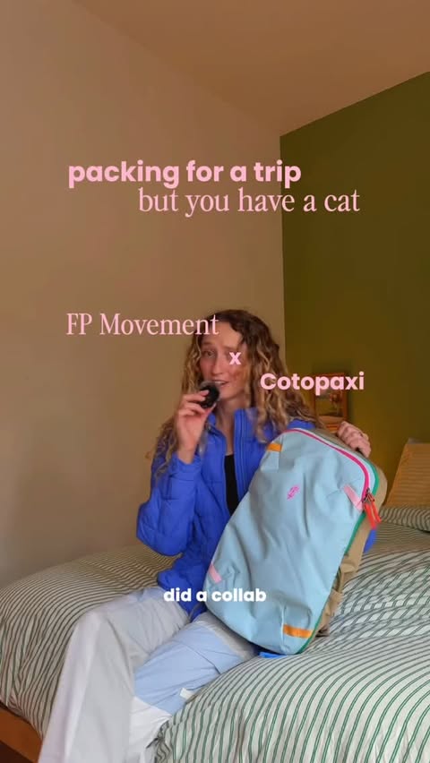 Instagram post by @teagan.maddux for FP Movement. Caption reads: [...] approved 🙂‍↕️✨ The new @cotopaxi x....