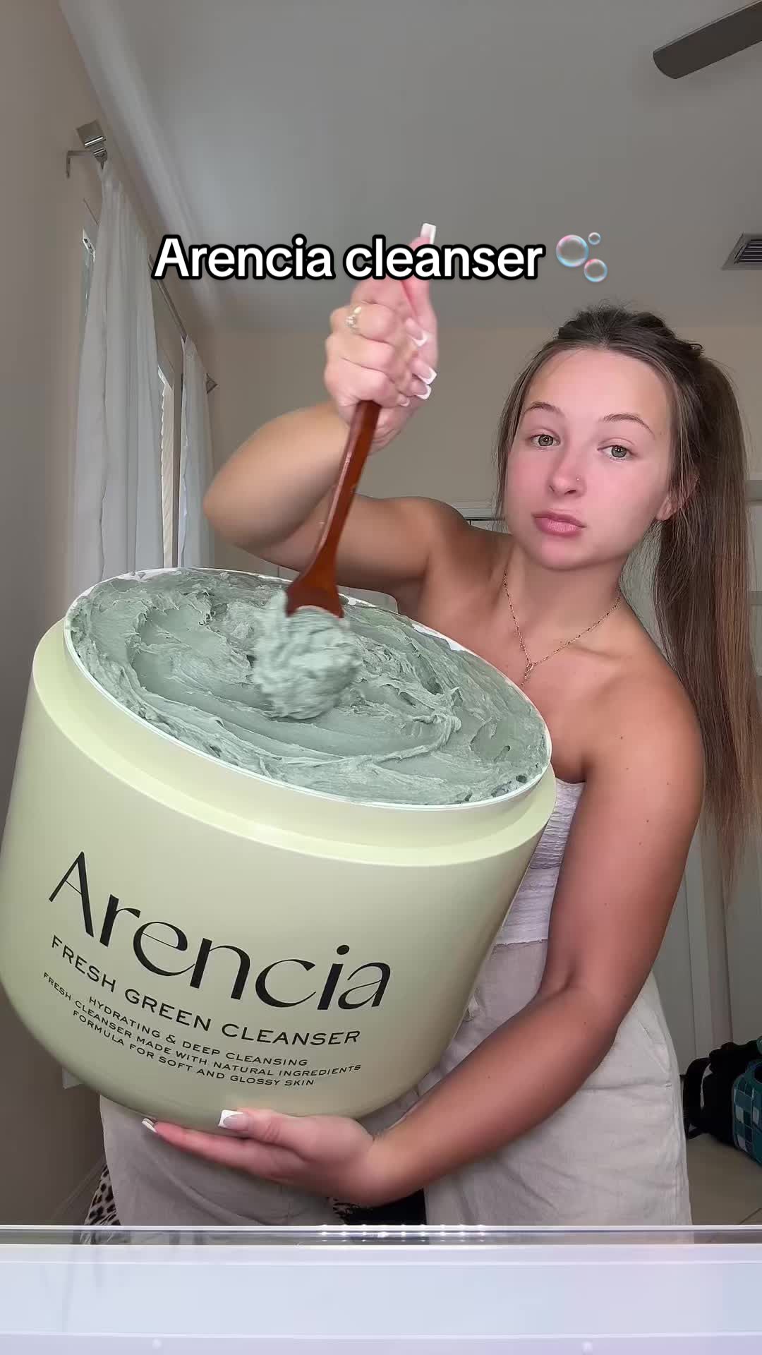 TikTok post by @emilylulamay for Arencia. Caption reads: owning a jumbo life time supply of @Arencia....
