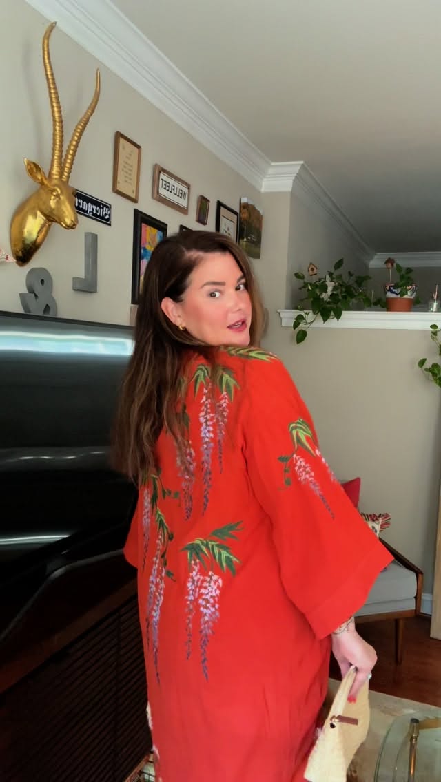 Instagram post by @thecattspjs for LOFT. Caption reads: Friday night comedy show outfit 🙃 bloopers & all....