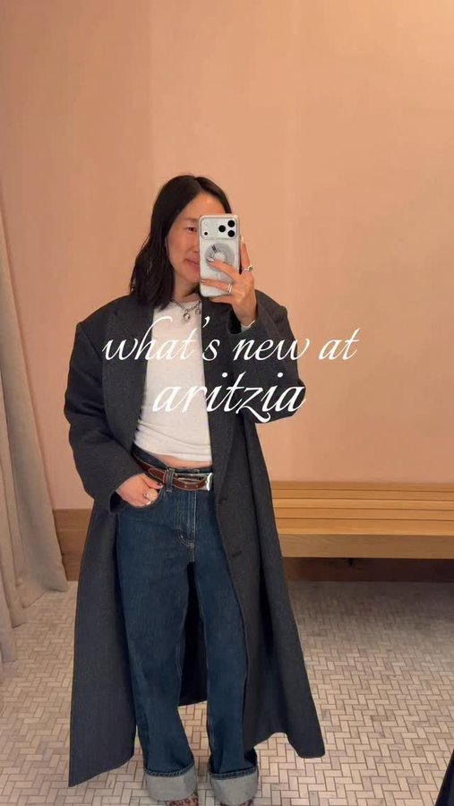 Instagram post by @itsyourgirlsamanthaaa for Aritzia. Caption reads: @aritzia is So good right now - genuine leather....