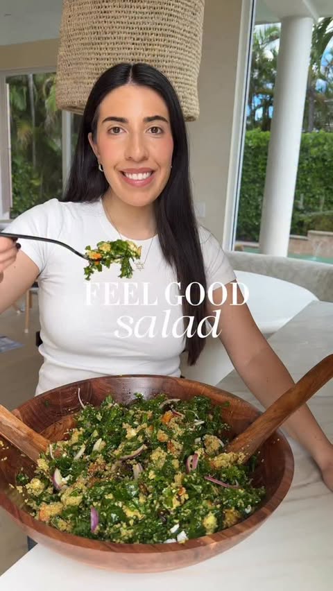 Instagram post by @healthygirlkitchen for Bragg. Caption reads: make this FEEL GOOD SALAD (meal prep friendly)....