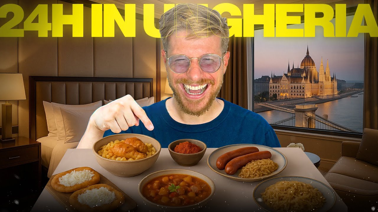 YouTube post by @RiccardoDose94 for Mobilfox. Caption reads: SURVIVE 24H IN THE MOST LUXURIOUS HOTEL IN HUNGARY....