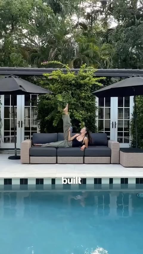 Instagram post by @valerialipovetsky for Cozey. Caption reads: [...] The Shinuk Outdoor Couch from @cozey gets....