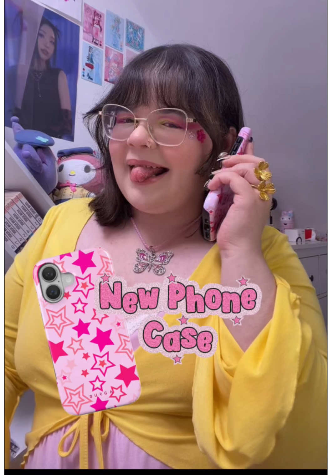 TikTok post by @devilsonfilm for BURGA. Caption reads: Love it 😛  @BURGA #newphonewhodis #phonecase .