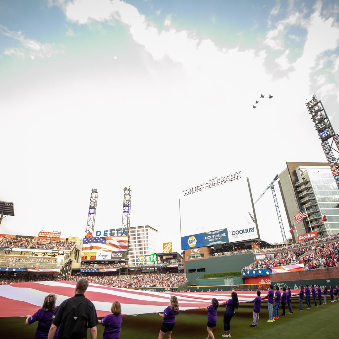 Instagram post by @braves for Truist. Caption reads: Opening Day, powered by teamwork 💜⚾️ @truist....