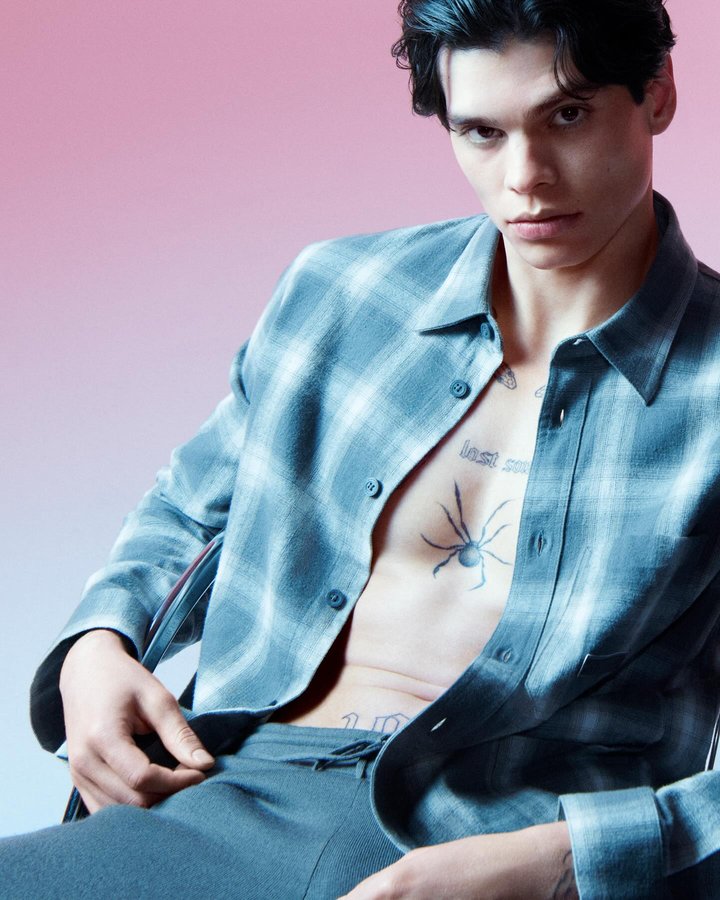 Instagram post by @jashlem for Armani Exchange. Caption reads: Lighting up #AXfw25 

Photo....