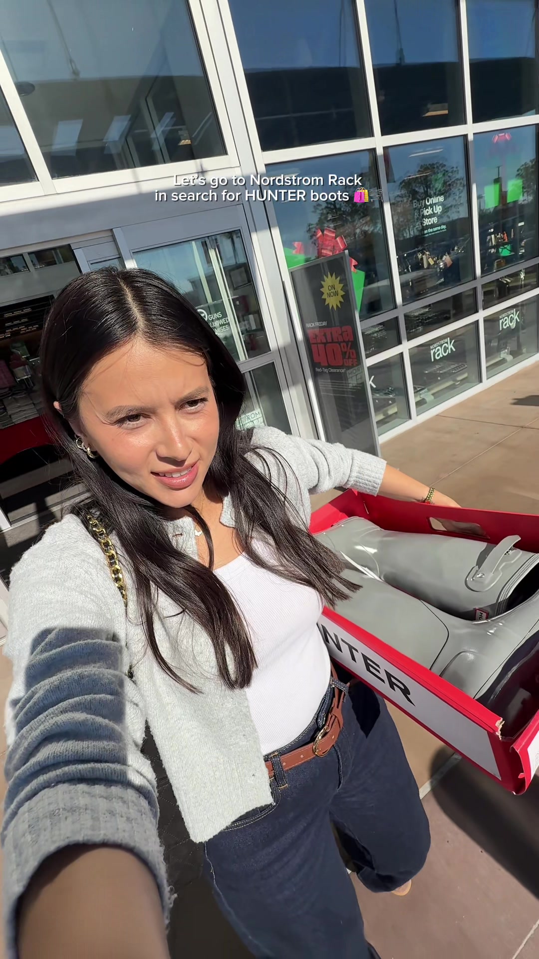 TikTok post by @g.sofm for Nordstrom Rack. Caption reads: Come with me to @Nordstrom Rack … let’s see if we....