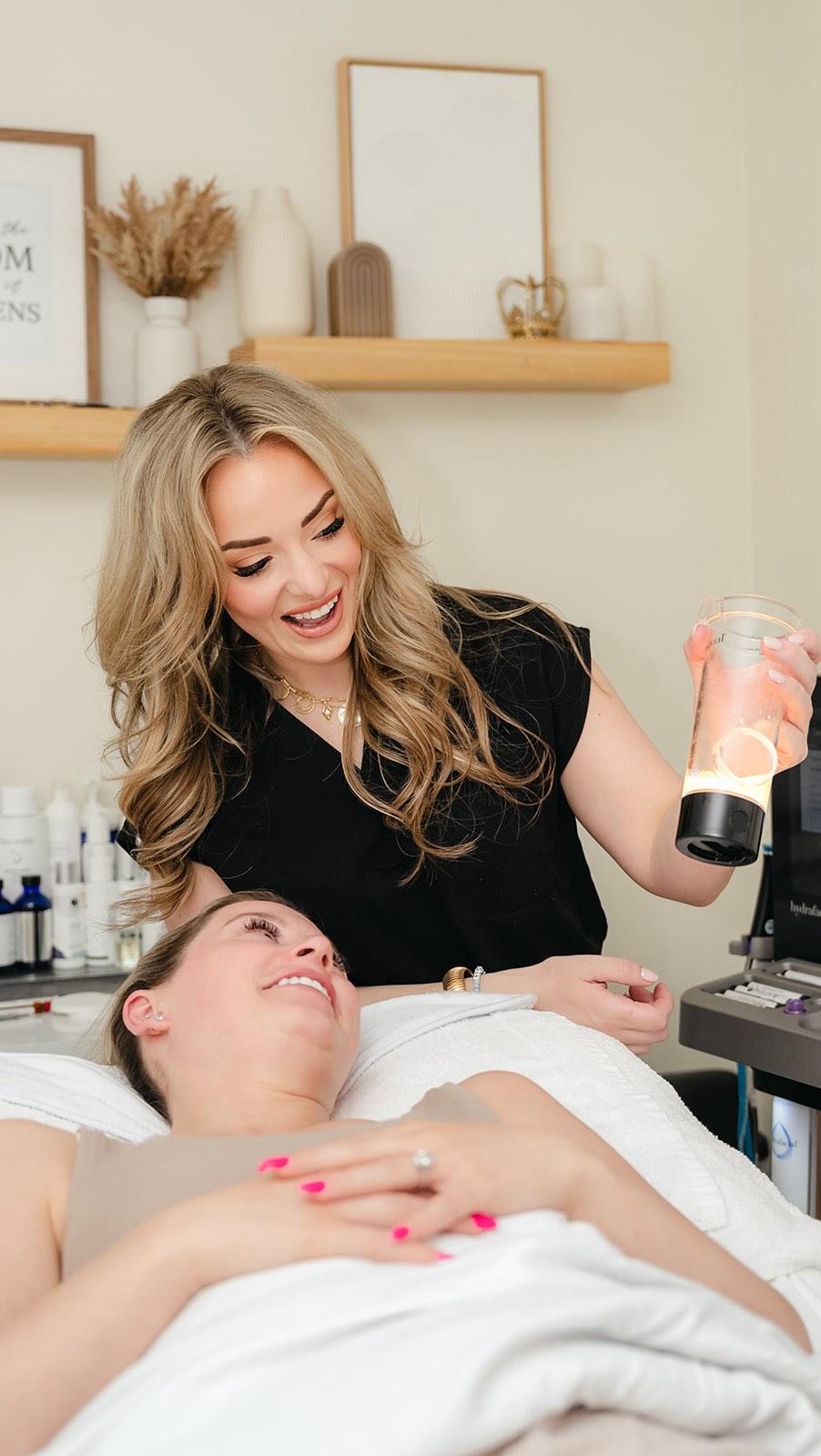 Instagram post by @skinxbrenna for Hydrafacial. Caption reads: no two @hydrafacial treatments are ever the same....