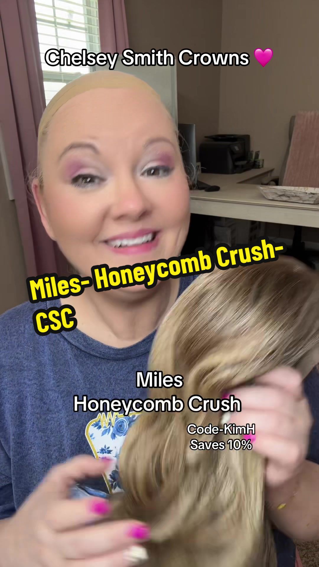 TikTok post by @kimhammcrowningaround for Chelsey Smith Cosmetics. Caption reads: [...] Smith Crowns #chelseysmithcrowns....