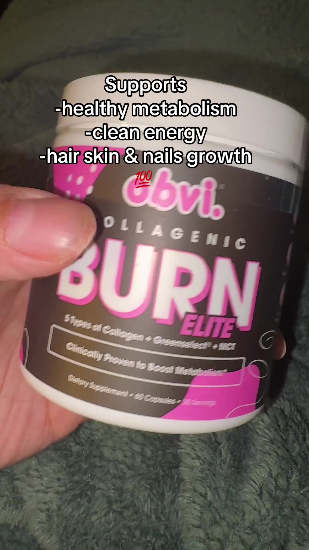 TikTok post by @lavishcreations2019 for Obvi. Caption reads: @Obvi for the win with this burn supplement [...].