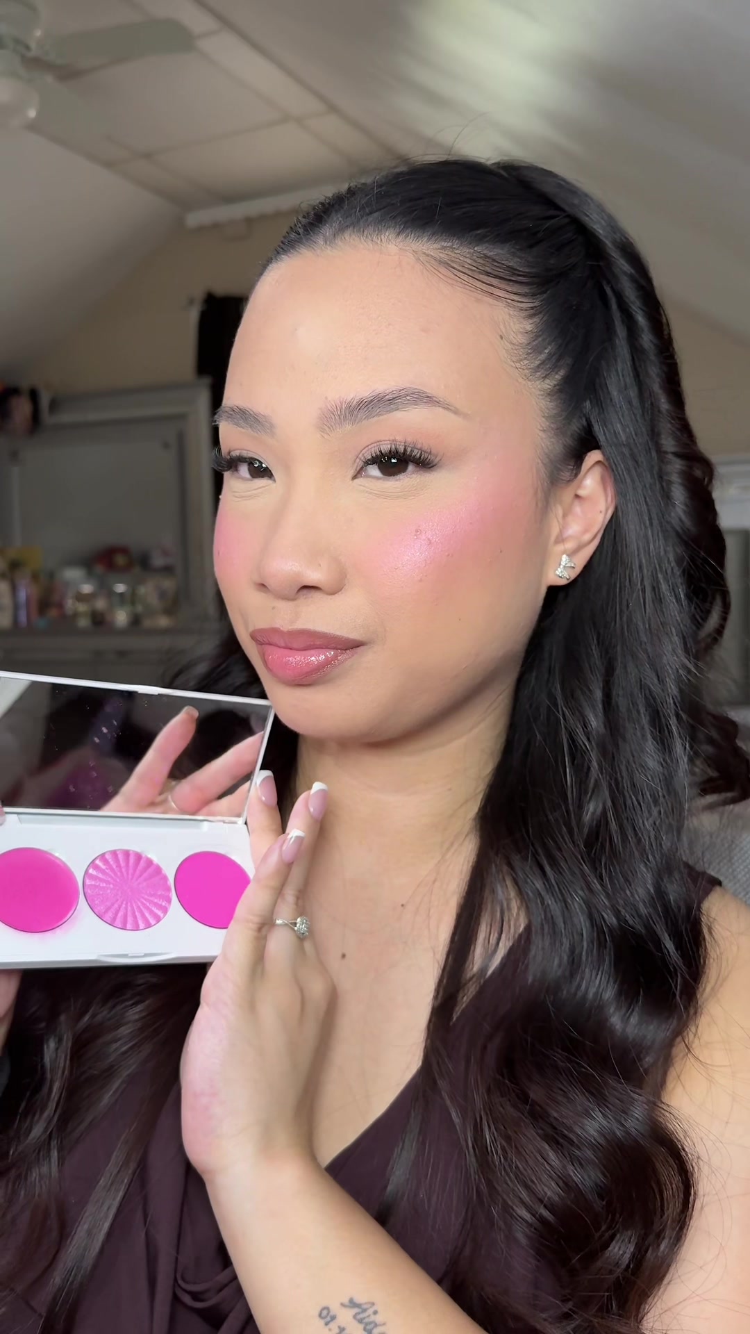 TikTok post by @anjane.xo for OFRA Cosmetics. Caption reads: @OFRA Cosmetics, LLC midi palette in [...].