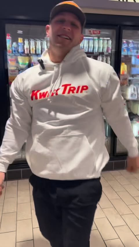 Instagram post by @daultonvarsho for Kwik Trip. Caption reads: [...] not be taking questions at this time....