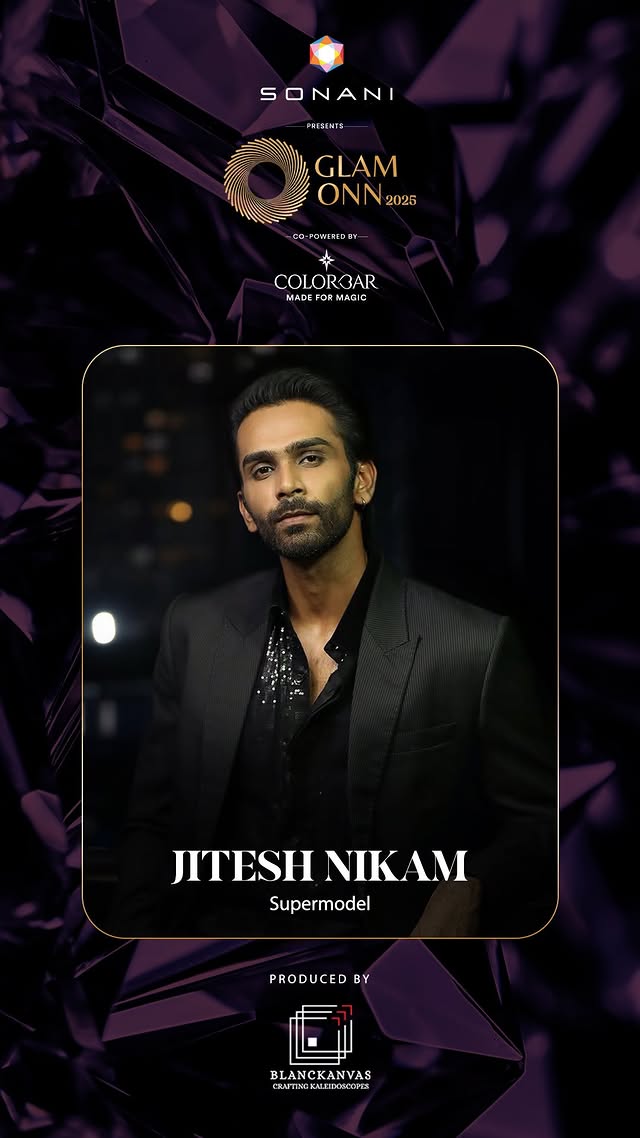 Instagram post by @jiteshnikam for Colorbar Cosmetics. Caption reads: Supermodel Jitesh Nikam is setting the stage....
