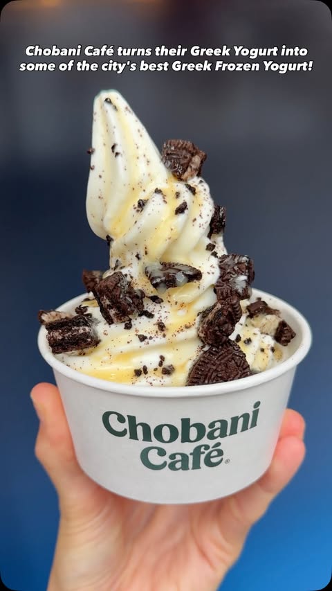 Instagram post by @thecarboholic for Chobani. Caption reads: @chobani Café is turning their authentically [...].