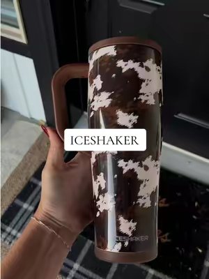 TikTok post by @shelbsfavfinds for Ice Shaker. Caption reads: [...] I didn’t know I needed 🤎🐄🍂 This ICESHAKER....