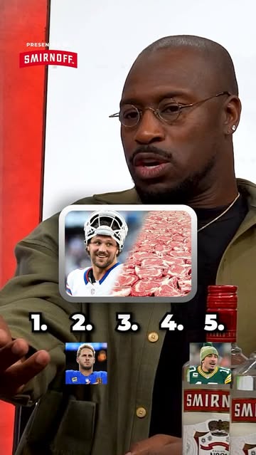 Instagram post by @vernondavis85 for Smirnoff. Caption reads: NFL QBs give some WILD holiday gifts 🎁 #ad....