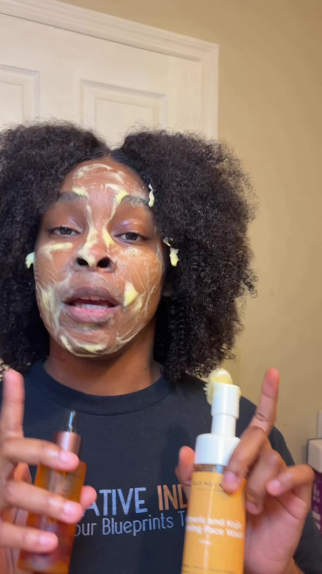 TikTok post by @kez.theboss for Glo Melanin. Caption reads: [...] skin is so clear” thank you I use @✨ Glo....