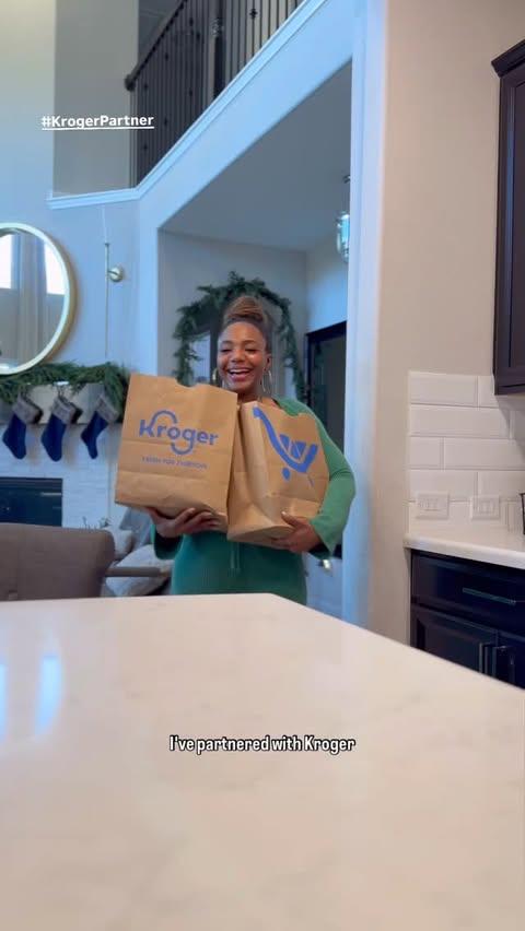 Instagram post by @oneflymama for Kroger. Caption reads: #ad I partnered with @KrogerCo to share a 𝐟𝐮𝐧 &....