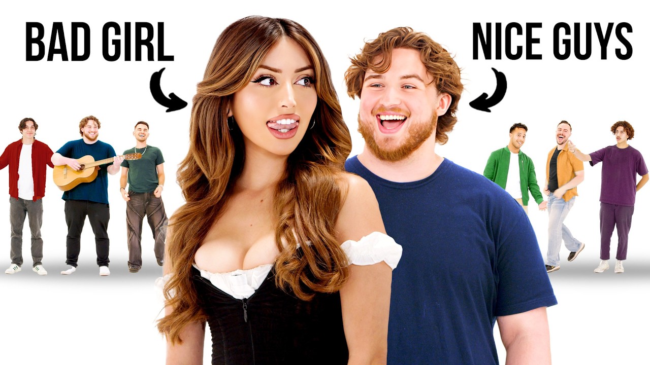 YouTube post by @poppiesstudios for Herohero. Caption reads: Bad Girl Blind Dates 6 Nice Guys.