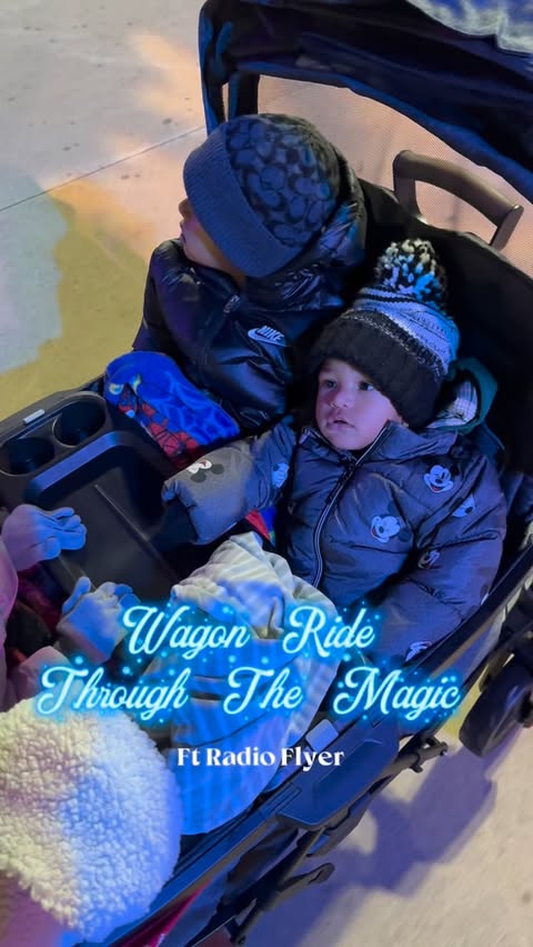 Instagram post by @_kaitlyntucker for Radio Flyer. Caption reads: [...] babies🤍 #sponsored This wagon from....