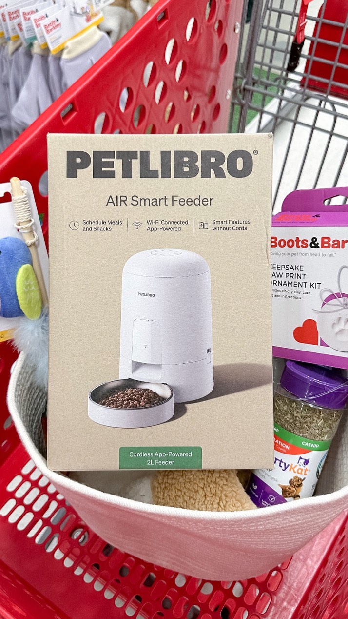 Instagram post by @targettherapy for Petlibro. Caption reads: If you’re at home or away, looking for a gift idea....