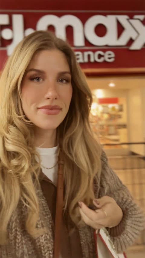 Instagram post by @ashley.paiige for TJ Maxx. Caption reads: #ad set a $100 budget and challenged myself to....